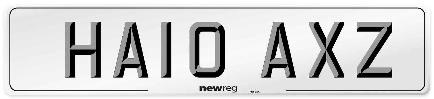 HA10 AXZ Number Plate from New Reg